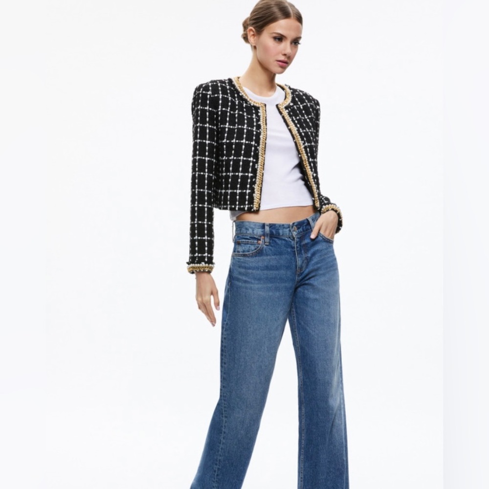 Alice + Olivia Sabina Threaded Windowpane Jacket - Picture 5 of 14